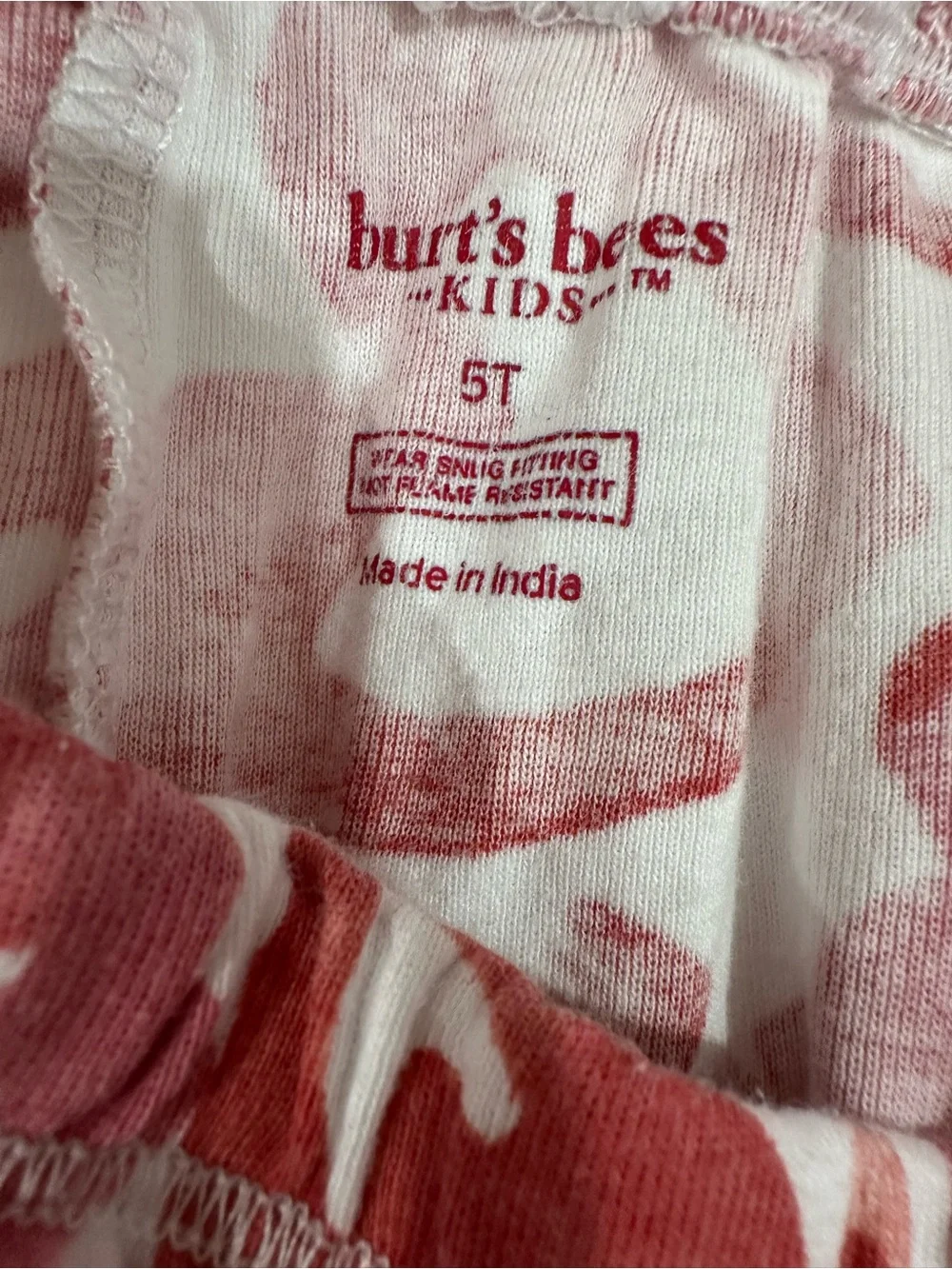 Children's Heart Print Pink Pajama Set - Burt's Bees Size 5T